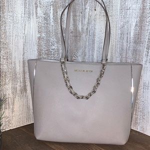 Michael Kors Gray Saffiano Leather Bag